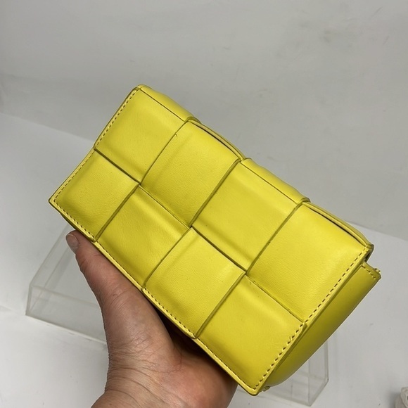 Lime Green Leatherette Braided Box Clutch Bag Purse - Picture 2 of 7